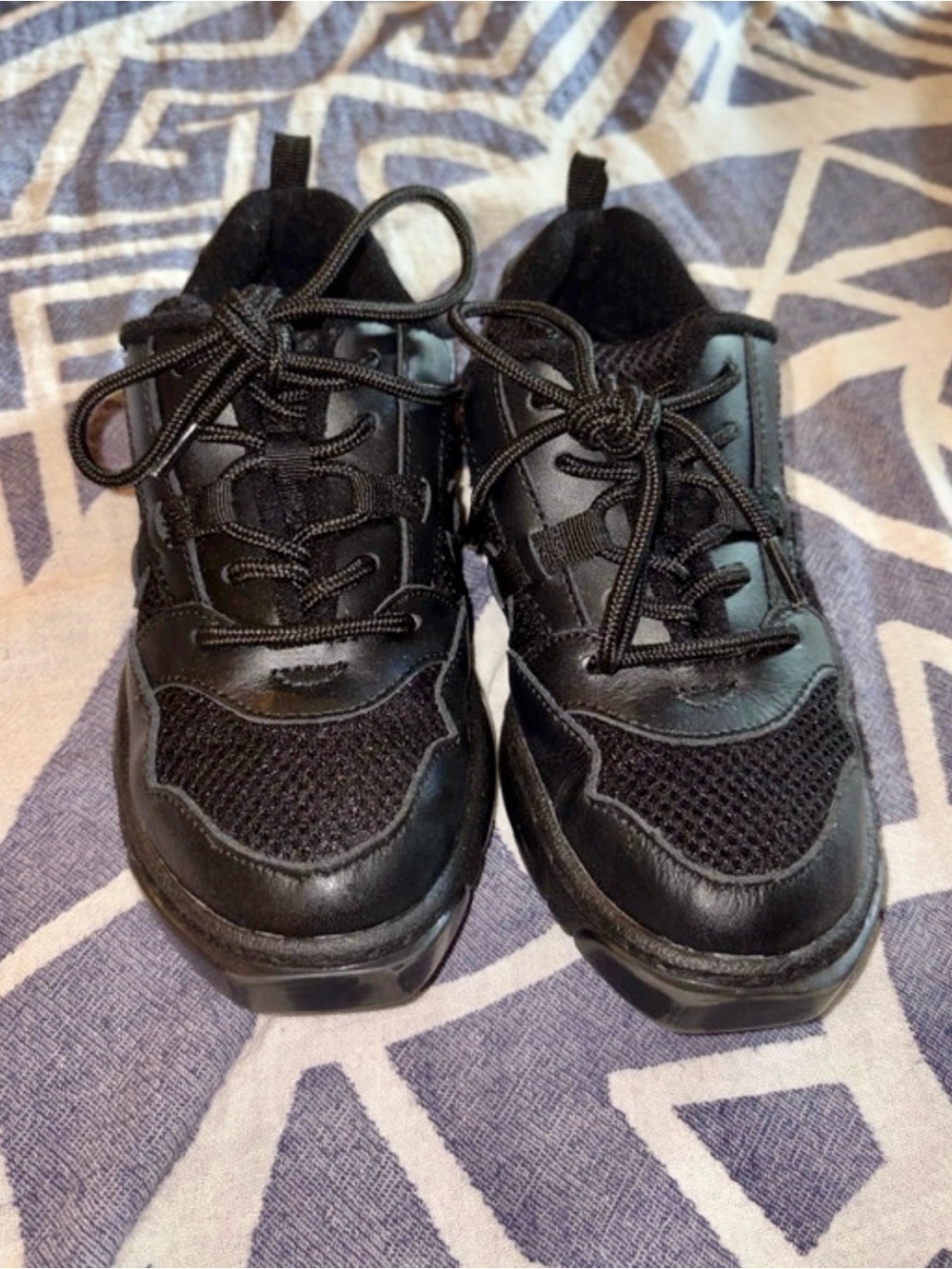 Kids Black Lightweight Performance Sneakers